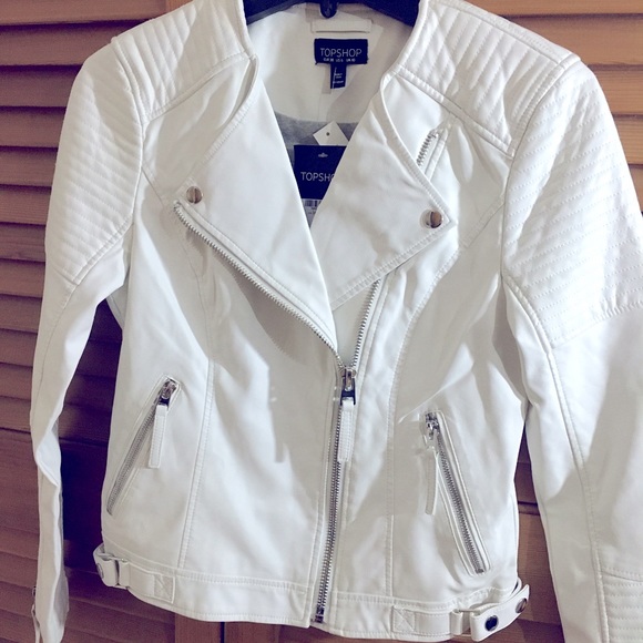 Topshop white biker  jacket NWT - Picture 2 of 3
